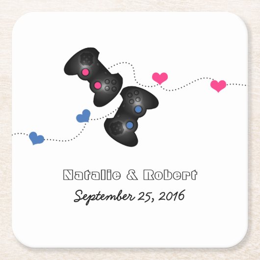 Geeky gamers Weddenschap Onderzetters donkerroze b (Voorkant)