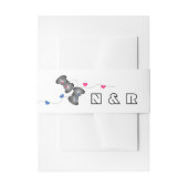 Geeky Gamers Wedding Belly Bands Pink Blue Uitnodigingen Wikkel (Voorkant Voorbeeld)
