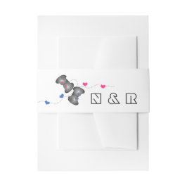 Geeky Gamers Wedding Belly Bands Pink Blue Uitnodigingen Wikkel