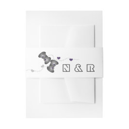 Geeky Gamers Wedding Belly Bands Silver Paars Uitnodigingen Wikkel