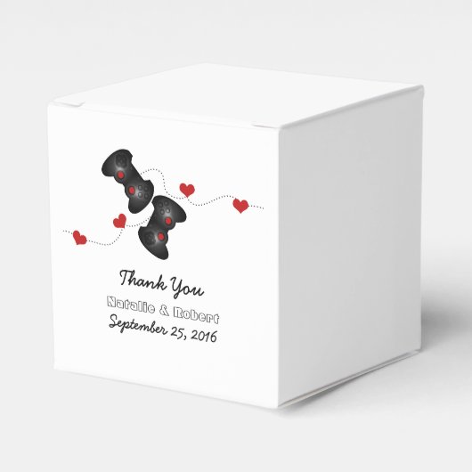 Geeky Gamers Wedding Favor Boxes Dark Bedankdoosjes (Voorkant Zijde)