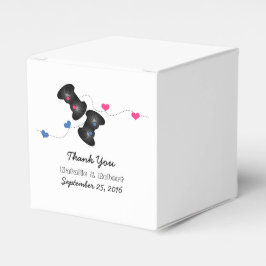 Geeky Gamers Wedding Favor Boxes Donk Roze Blauw Bedankdoosjes