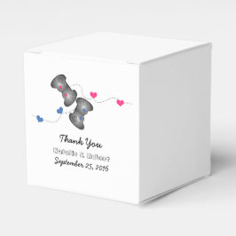 Geeky Gamers Wedding Favor Boxes Pink Blue Bedankdoosjes