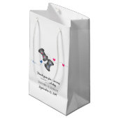Geeky Gamers Wedding Gift Bag Pink Blue Klein Cadeauzakje (Voorkant Gekanteld)