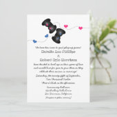 Geeky Gamers Wedding Invitation Dark (Blauw/Roze) Kaart (Staand voorkant)