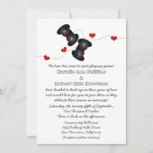 Geeky Gamers Wedding Invitation (Donker) Kaart (Voorkant)