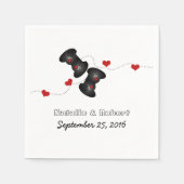 Geeky Gamers Wedding Paper Napkins Dark Servetten (Voorkant)