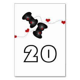 Geeky Gamers Wedding Table Kaart Donker