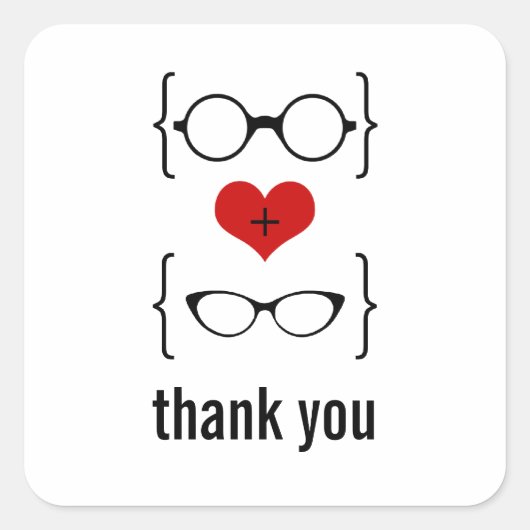 Geeky Glasses Dank u Stickers (Voorkant)