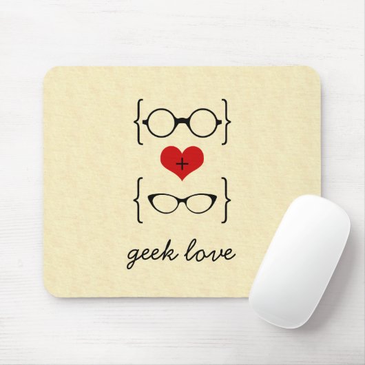 Geeky Glasses Mousepad Muismat (Met muis)