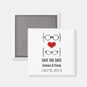 Geeky Glasses Save the Date Magnet (Voorkant / Achterkant)
