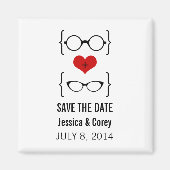 Geeky Glasses Save the Date Magnet (Voorkant)