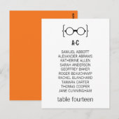 Geeky Glasses Seating Chart Briefkaart v1 (Voorkant / Achterkant)