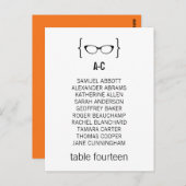 Geeky Glasses Seating Chart Briefkaart v2 (Voorkant / Achterkant)