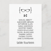 Geeky Glasses Seating Chart Briefkaart v2 (Voorkant)