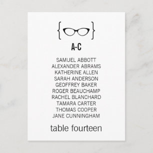 Geeky Glasses Seating Chart Briefkaart v2