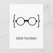 Geeky Glasses Table Number Briefkaart (Voorkant)