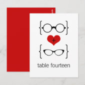 Geeky Glasses Table Number Briefkaart (Voorkant / Achterkant)