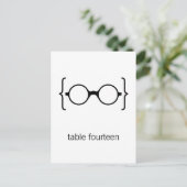 Geeky Glasses Table Number Briefkaart (Staand voorkant)