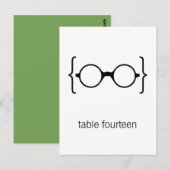 Geeky Glasses Table Number Briefkaart (Voorkant / Achterkant)