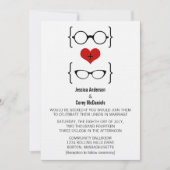 Geeky Glasses Wedding Invitation Kaart (Voorkant)