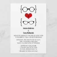 Geeky Glasses Wedding Invitation