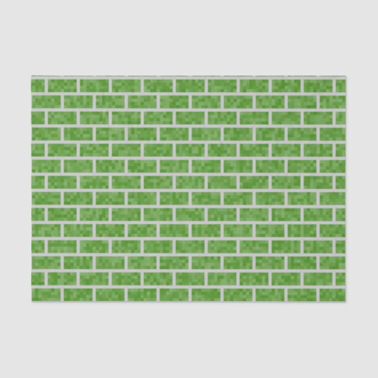 Geeky Green 8-bits Graphics Style Bricks Pattern Tissuepapier (Voorkant)