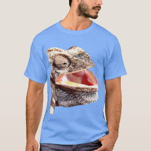 Geeky kameleon close-up foto vector uitgesneden t-shirt