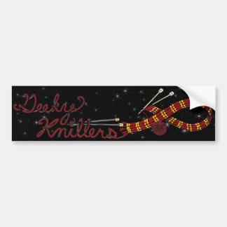 Geeky Knitters Red Bumpersticker