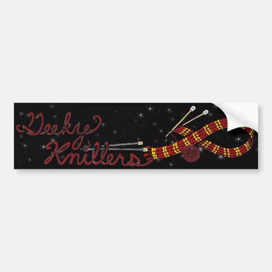 Geeky Knitters Red Bumpersticker (Voorkant)