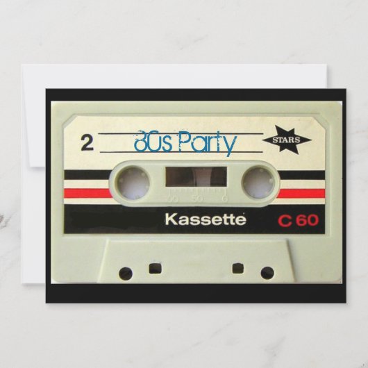 Geeky nerdy 1980s cassette retro cassette tape kaart (Voorkant)
