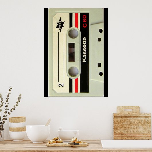 Geeky nerdy 1980s cassette retro cassette tape poster (Keuken)