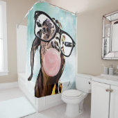 Geeky Nubian Goat blaast met Bubblegum Douchegordijn (In situ)