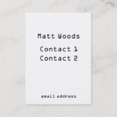 Geeky op Blue Visitekaartje (Achterkant)