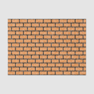 Geeky Oranje Pixelated 8-bit look Bricks Pattern Tissuepapier