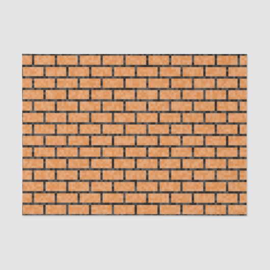 Geeky Oranje Pixelated 8-bit look Bricks Pattern Tissuepapier (Voorkant)