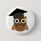 Geeky Owl met Glasses andGraduation Pet Button (Voorkant)