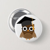 Geeky Owl met Glasses andGraduation Pet Button (Voorkant /achterkant)