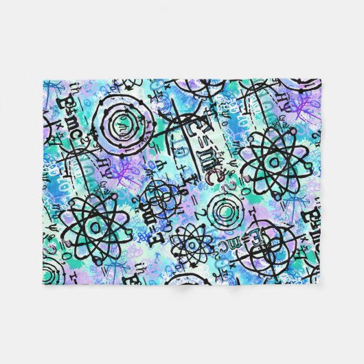 Geeky Physics en Wiskunde Symbols Fleece Deken (Voorkant (Horizontaal))