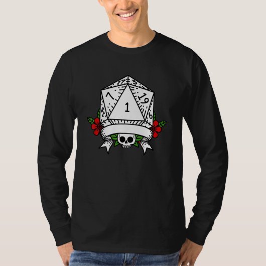 Geeky Polyhedral D20-desktop Nerdy T-shirt (Voorkant)