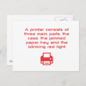 Geeky printer grap briefkaart (Voorkant / Achterkant)