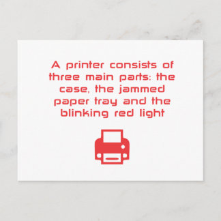 Geeky printer grap briefkaart