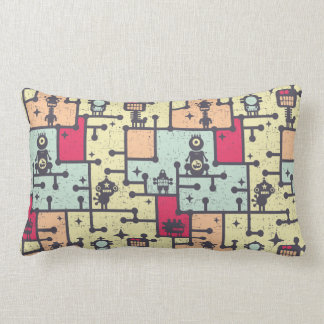 geeky robot maze patroonvector kussen