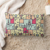 geeky robot maze patroonvector kussen (Deken)