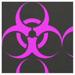 Geeky roze biohazard Sign. Stof