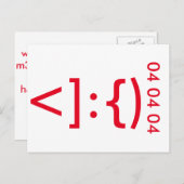 Geeky Santa Claus Emoticon Kerstmis Feestdagenkaart (Voorkant / Achterkant)