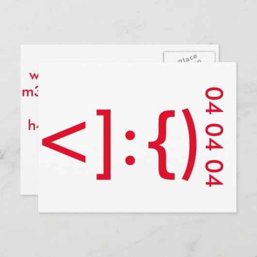 Geeky Santa Claus Emoticon Kerstmis Feestdagenkaart (Voorkant / Achterkant)