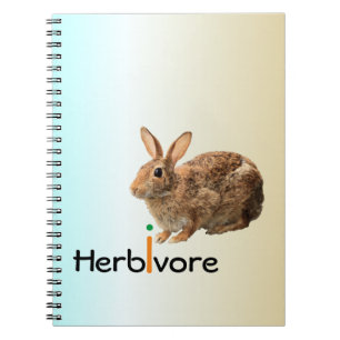 Geeky Schattig Vegan Wild Bunny Rabbit Blue Notitieboek