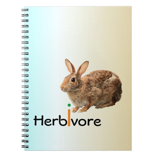 Geeky Schattig Vegan Wild Bunny Rabbit Blue Notitieboek (Voorkant)