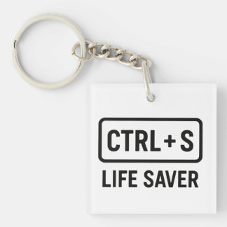 Geeky Sleutelhanger – "CTRL + S Life Saver" ontwer